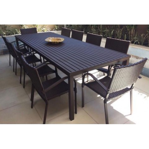 Mesa Retangular Ripada Aluminio 